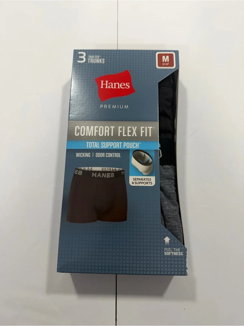 Medium Hanes Men's Comfort Flex Fit Boxer Briefs - Black & Gray (3-Pack)